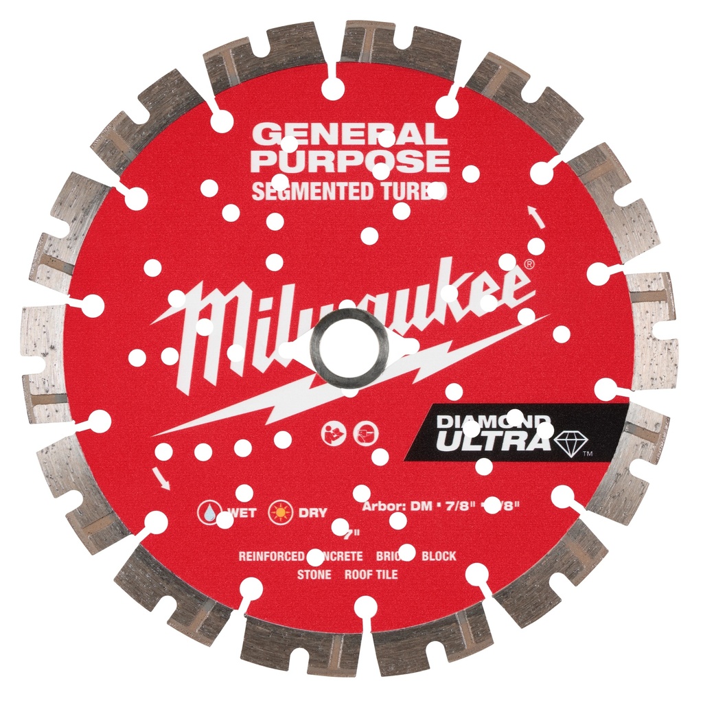 Milwaukee 49-93-7529 7" DIAMOND ULTRA™ Segmented Turbo, General Purpose Diamond Blade