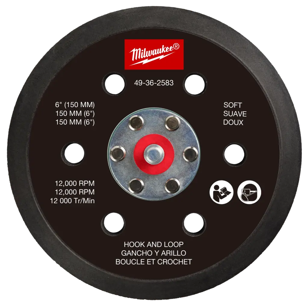 Milwaukee 49-36-2583 6" Hook and Loop Sander Backing Pad - Soft