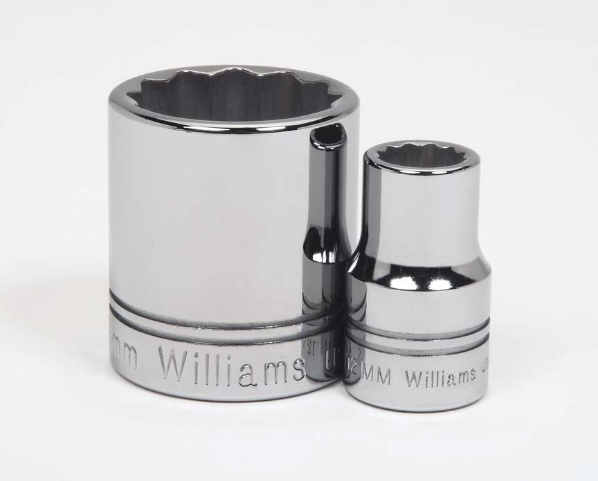 Williams 1/2" Drive 12-Point Metric 19mm Shallow Socket (JHWSTM-1219)