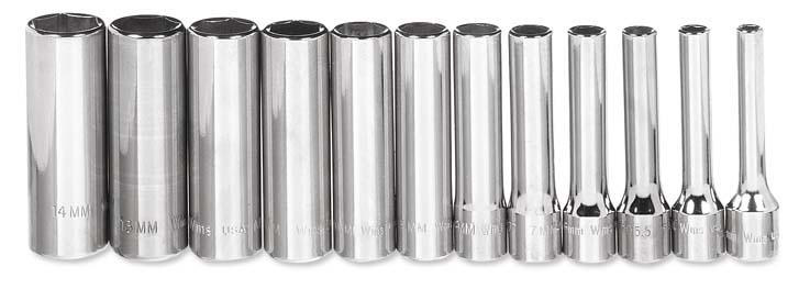 Williams 1/4" Drive Deep Socket SET, 6-PT, 12- (JHWMSMD12HRC)