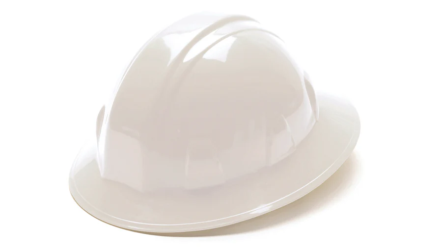 Pyramex HP24110 SL Series Full Brim Hard Hat, White, 4-Point Ratchet
