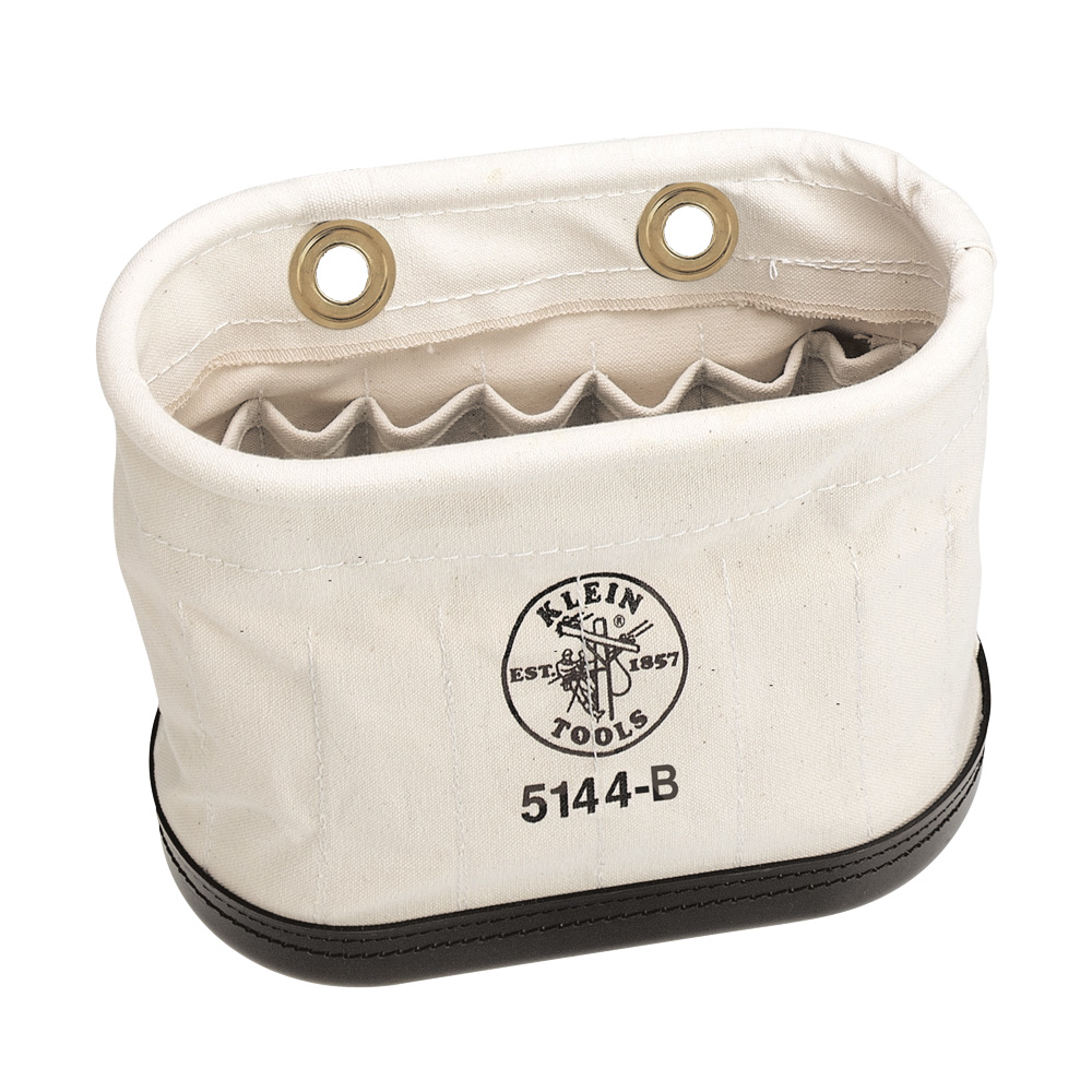 Klein 5144B Canvas Bucket, 15 Interior Pocket Aerial Oval Bucket