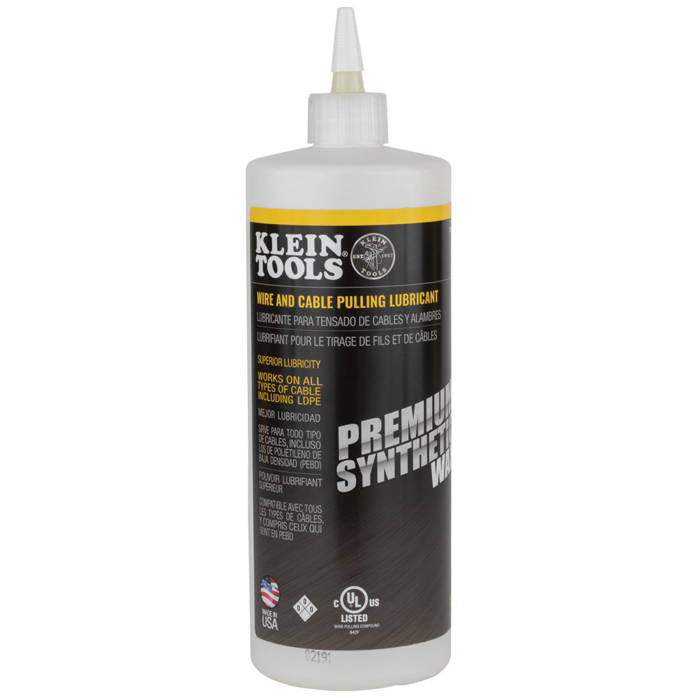 Klein 51010 Premium Synthetic Wax Cable Pulling Lube 1-Quart