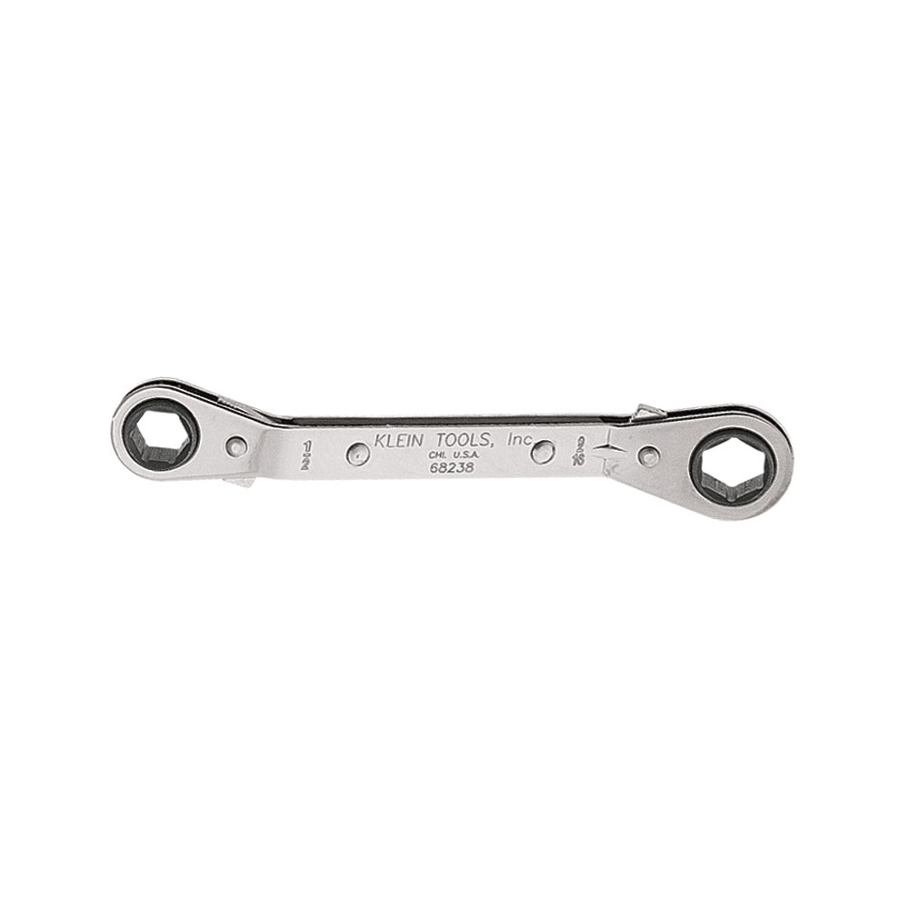 Klein 68238 Reversible Ratcheting Box Wrench, 1/2 x 9/16-Inch