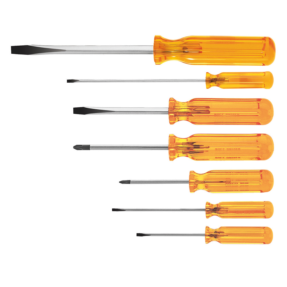 Klein 85276 Screwdriver Set, Slotted and Phillips Bull, 7-Piece