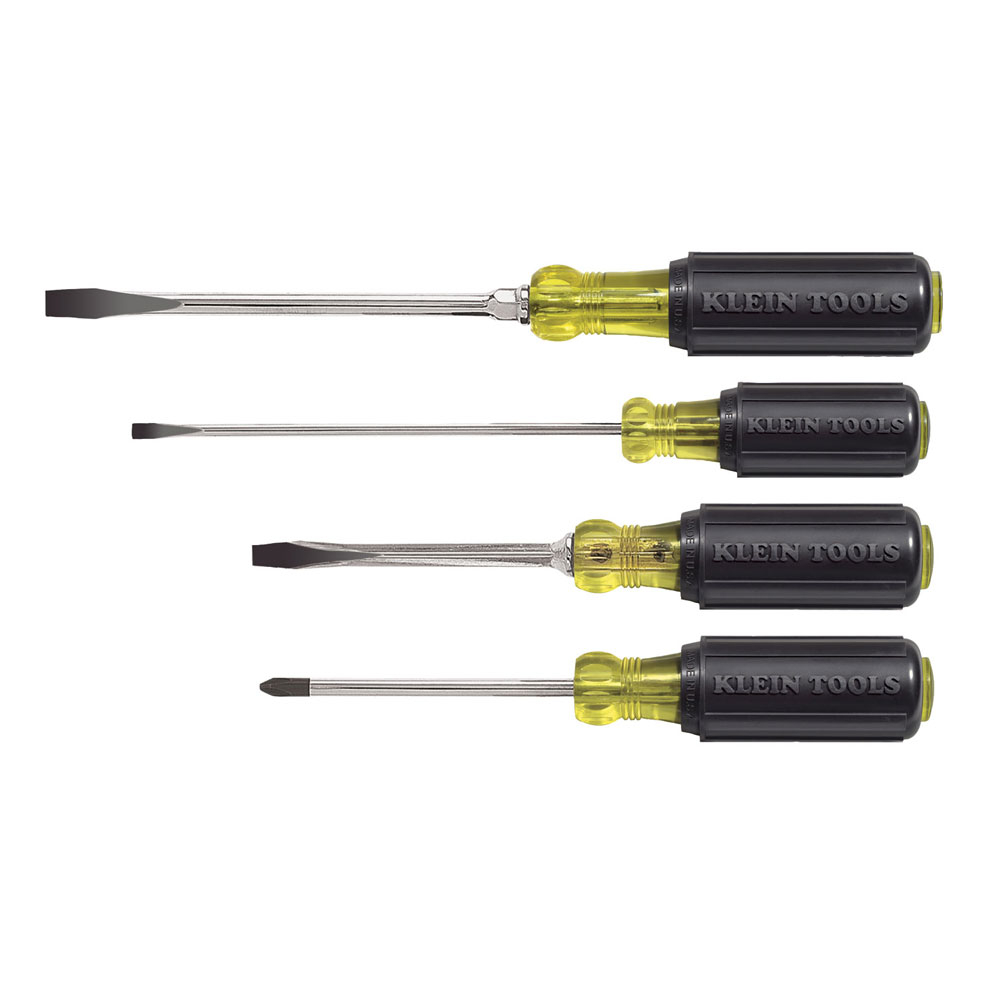 Klein 85105 Screwdriver Set, Slotted and Phillips, 4-Piece