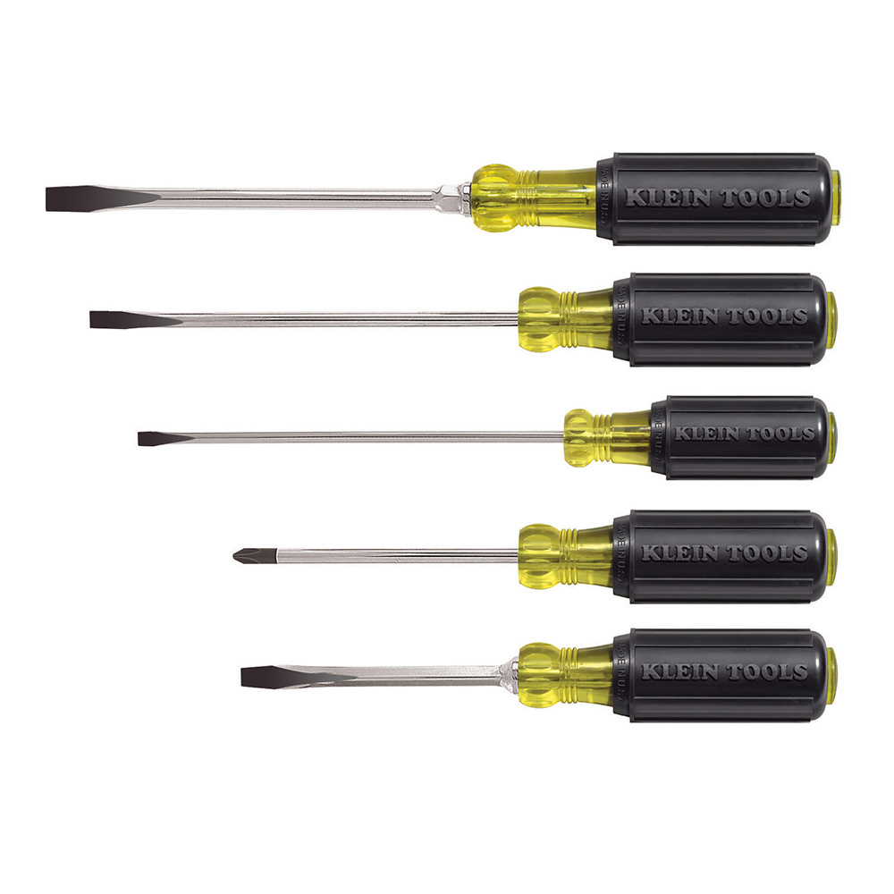 Klein 85075 Screwdriver Set, Slotted and Phillips, 5-Piece