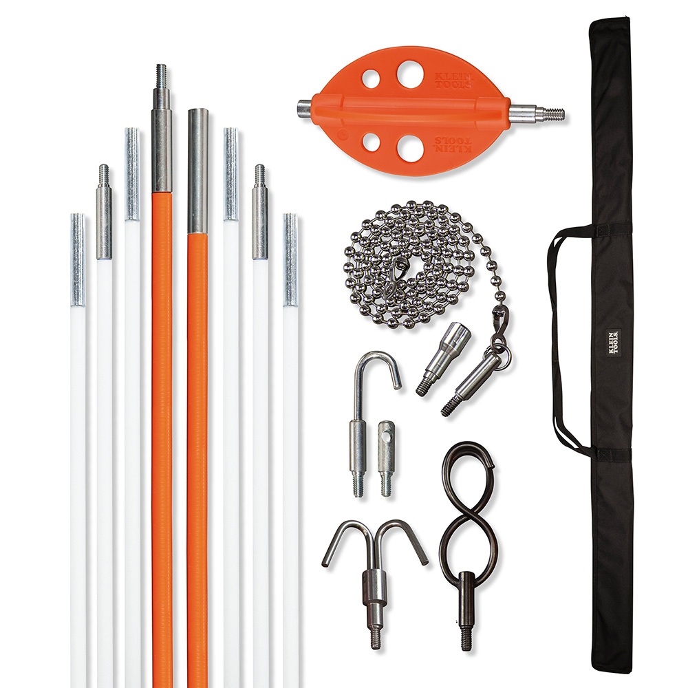 Klein 56400 Splinter Guard™ Fish and Glow Rod Kit with Bag, 33-Foot