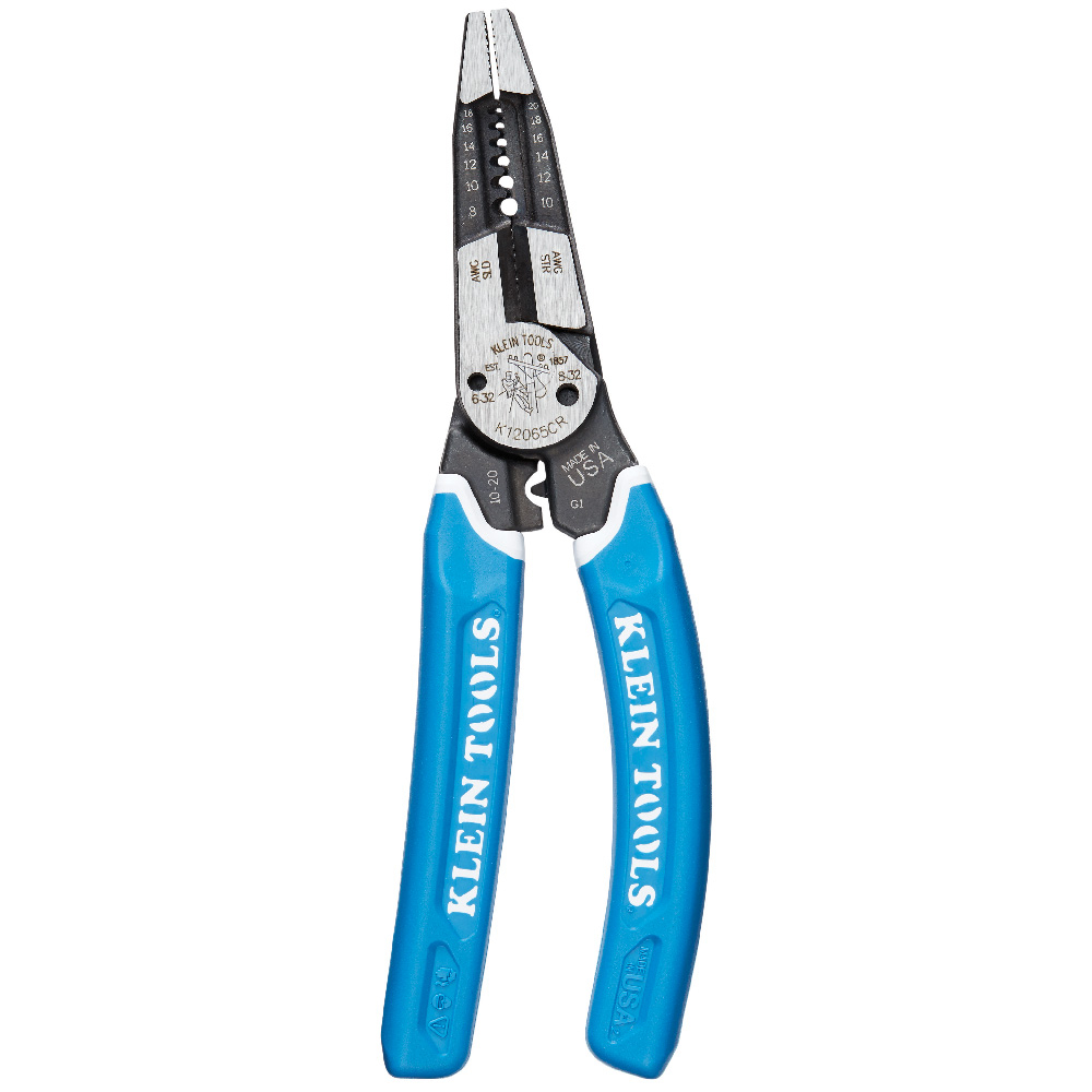 Klein K12065CR Klein-Kurve® Heavy-Duty Wire Stripper / Cutter / Crimper Multi Tool, 8-20 AWG