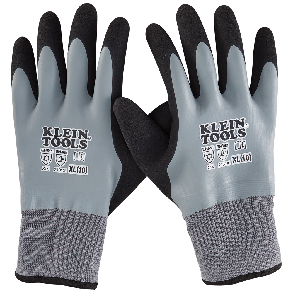 Klein 60390 Thermal Dipped Gloves, Extra-Large