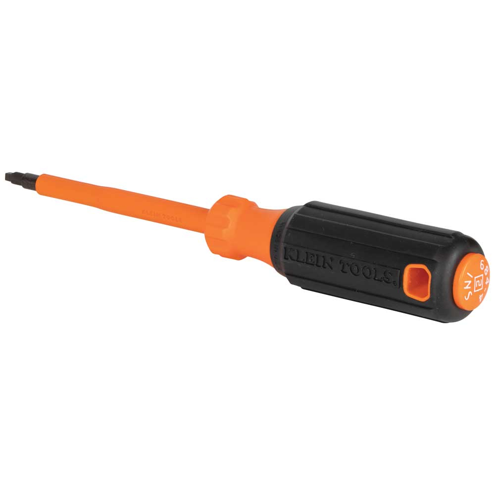 Klein 6844INS Insulated Screwdriver, #2 Square, 4-Inch Round Shank