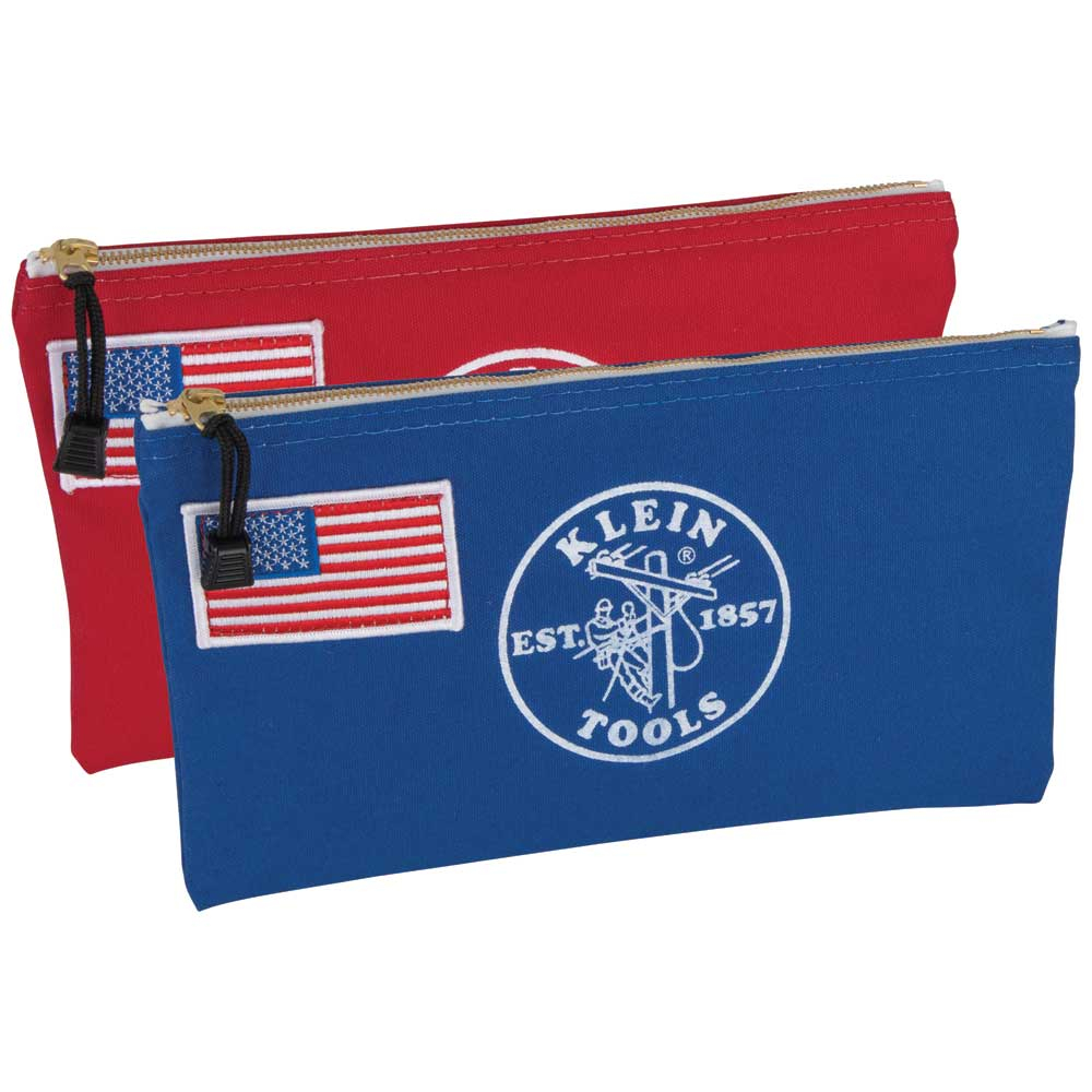 Klein 55777RWB American Legacy Zipper Bags, Canvas Tool Pouches, 2-Pack