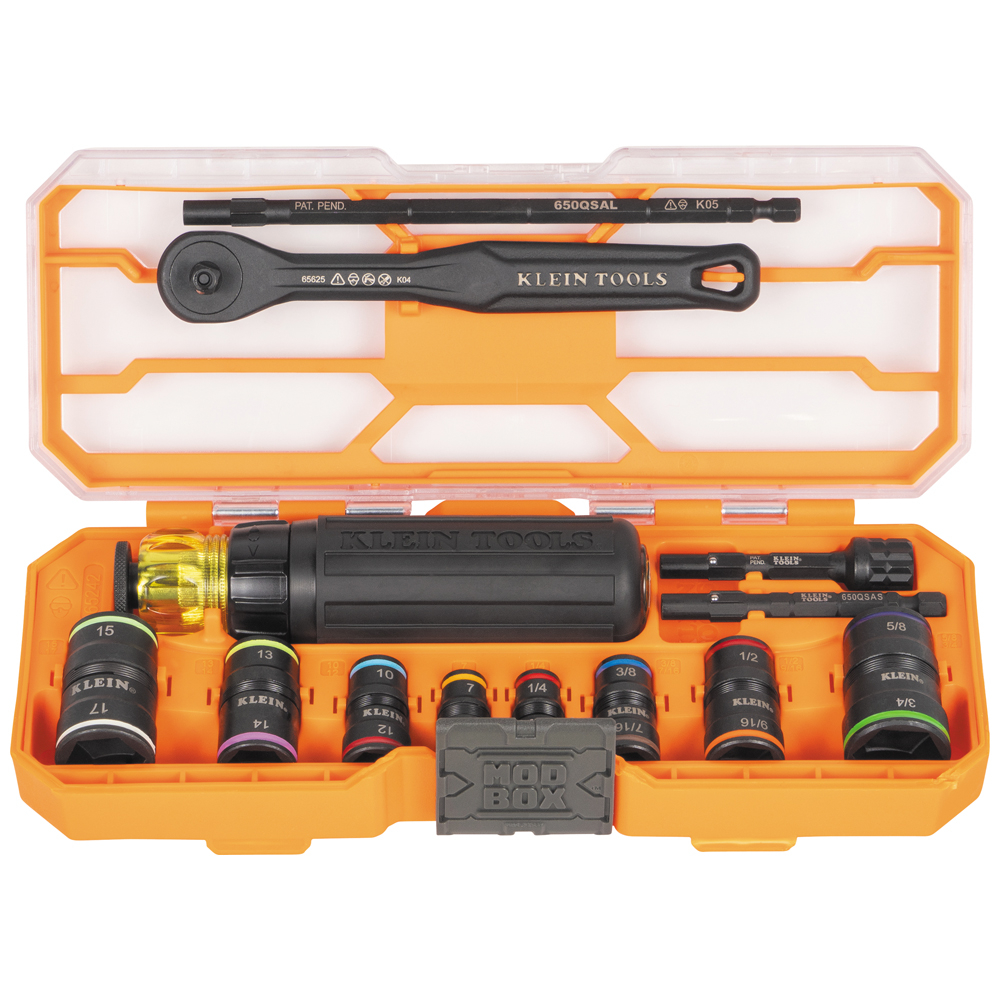 Klein 65242 Flip-16 KNECT™ Ratcheting Impact Flip Socket Screwdriver Set
