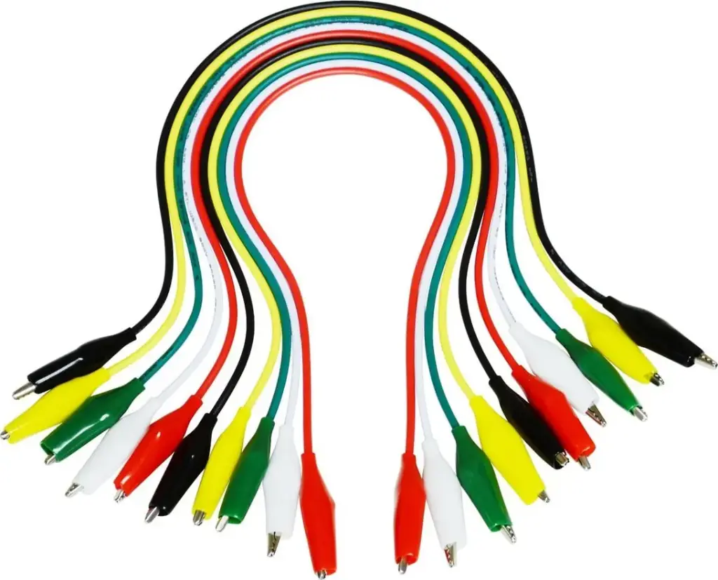 Elenco TL-6 Alligator Lead Set, Jumper Clip (10 pieces, 5 colors). Length - 14"