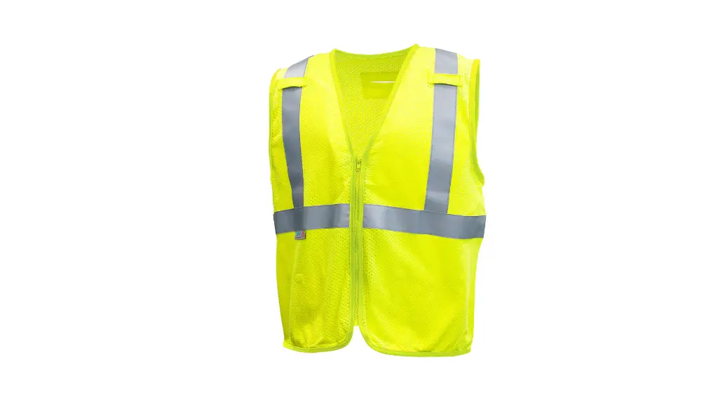 Pyramex RVZ5210FR Hi-vis Lime Yellow FR Vest, Mesh w/ Zipper, Class 2