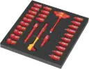 Wera 9726 Foam Insert 8007 B VDE Zyklop VDE Ratchet Set 1, 3/8" Drive, 28 PC (05150116001)