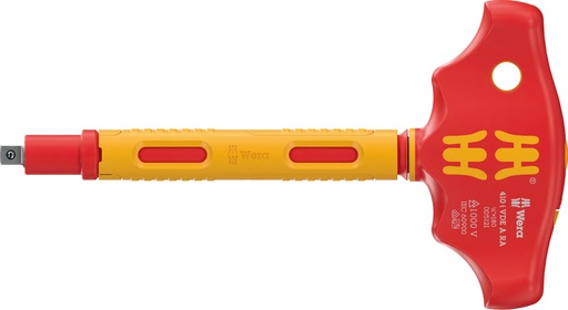 [WER_05005121001] Wera 05005121001 410 I VDE A RA VDE T-Handle Ratchet Screwdriver With Adaptor Blade For 1/4" VDE Sockets