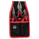 Wiha 30993 3 Piece Industrial SoftGrip Pliers and Cutters Set with Belt Pouch; 6.3" Long Nose, 6.3" Diagonal Cutters, 8" Linesmans