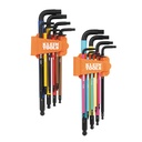 Klein Color Coded Hex Key Set, SAE and Metric, 18-Piece (BLS18)