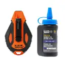 Klein Smooth Retractable Chalk Reel, 100-Foot, with Blue Chalk Refill (CHLK100S)