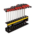 Klein Hex Key Set, SAE T-Handle, 6-Inch, with Stand, 10-Piece (JTH610E)
