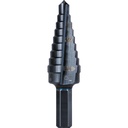 Klein 9-Step Drill Bit, 3/8-Inch Hex, Double Straight Flute, 1/4-Inch to 3/4-Inch (KTSB03)