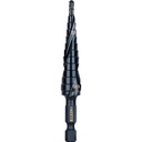 Klein Step Drill Bit, Quick Release, Double Spiral Flute, 1/8 to 1/2-Inch (QRST01)