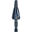 Klein Step Drill Bit, Quick Release, Double Spiral Flute, 1/4 to 3/4-Inch (QRST03)