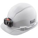 Klein Hard Hat, Non-Vented, Cap Style with Rechargeable Headlamp, White (60107RL)