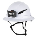 Klein Class E Type 2 Hard Hat, Non-Vented Full Brim with Chin Strap and Headlamp (60406T2RL)