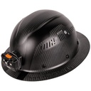 Klein Carbon Fiber Full Brim Hard Hat with Headlamp, Titan (60512)