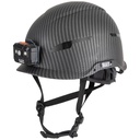Klein Safety Helmet, Premium KARBN™ Pattern, Non-Vented, Class E, Headlamp (60515)