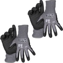 Klein Knit Dipped Gloves, Cut Level A2, Touchscreen, 2-Pair