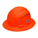 Klein Hard Hat, Vented, Full Brim Style, High Visibility Orange (60931)