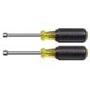 Klein Nut Driver Set, Magnetic Nut Drivers, 3-Inch Shafts, 2-Piece (630M)