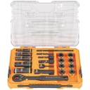 Klein KNECT™ 1/4 and 3/8-Inch Drive Impact Pass Through and Deep-Well Flip Socket Set, 20-Piece (65240)