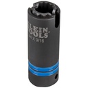 Klein 3-in-1 Slotted Impact Socket, 12-PT, 3/4 and 9/16-Inch (66031)