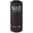 Klein 2-in-1 Metric Impact Socket, 12-PT, 24 x 19 mm, 1/2-Inch Drive (66052E)