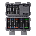 Klein 1/4-Inch Hex and 1/2-Inch Square Drive 2-in-1 Impact Flip Socket Set, 5-Piece (66055)