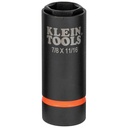 Klein 2-in-1 Impact Socket, 6-PT, 7/8 and 11/16-Inch, 1/2-Inch Drive (66064)