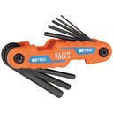 Klein Compact Folding Hex Key Set, 8-Key, Metric Sizes (70540M)