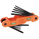 Klein Pro Folding Hex Key Set, 10-Key, TORX® Sizes (70550T)