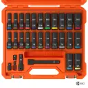 Klein KNECT™ 1/2-Inch Deep-Well Impact Socket Set, SAE / Metric, 28-Piece (65123HD)