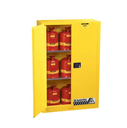 Justrite 45 Gallon, 2 Shelves, 2 Doors, Self Close, Flammable Cabinet, Sure-Grip® EX, Yellow - 894520