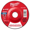 Milwaukee 49-94-0605 4-1/2" x 1/4" x 7/8" Performance+ Metal Grinding Wheel - Type 27
