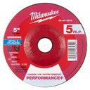 Milwaukee 49-94-0610 5" x 1/4" x 7/8" Performance+ Metal Grinding Wheel - Type 27 - 5pk
