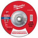 Milwaukee 49-94-0937 7" x 1/8" x 5/8"-11 Performance+ Dual Metal Cut & Grind Wheel - Type 27