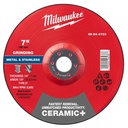 Milwaukee 49-94-0733 7" x 1/4" x 7/8" Ceramic+ Metal Grinding Wheel - Type 27