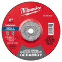 Milwaukee 49-94-0727 6" x 1/4" x 5/8"-11 Ceramic+ Metal Grinding Wheel - Type 27