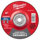 Milwaukee 49-94-0717 5" x 1/4" x 5/8"-11 Ceramic+ Metal Grinding Wheel - Type 27